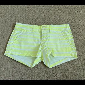 American Eagle Yellow Striped Shorts in size 2